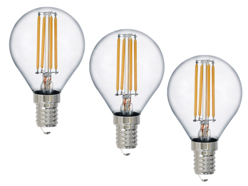 E14 Filament LED 3Stk. - 2 Watt, 250 Lumen, warmweiß, Ø 4cm - nicht dimmbar