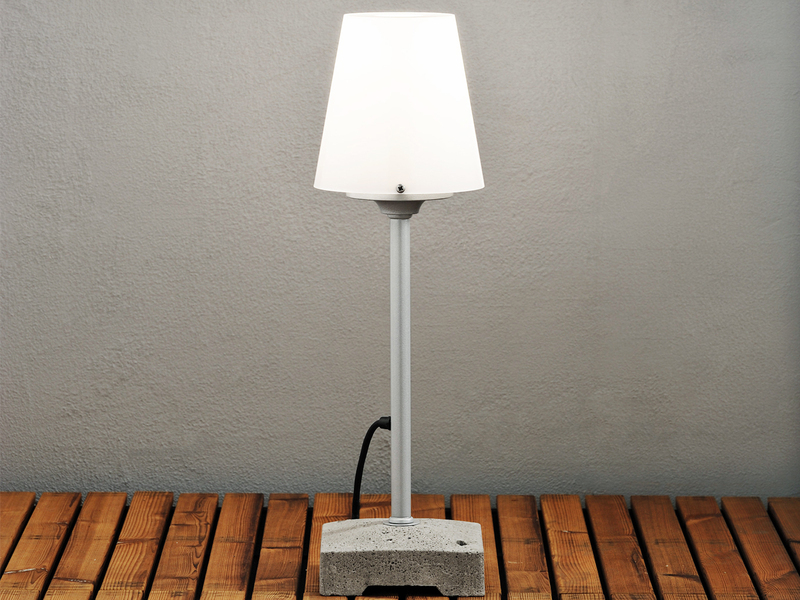 LED Außenstehleuchte / Bodenleuchte klein aus Aluminium, Höhe 59cm, Weiß
