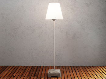 Klassische LED Außenstehleuchte aus Aluminium, Höhe 130cm, Weiß