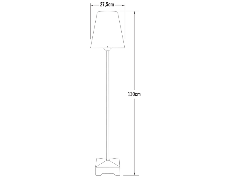 Klassische LED Außenstehleuchte aus Aluminium, Höhe 130cm, Schwarz