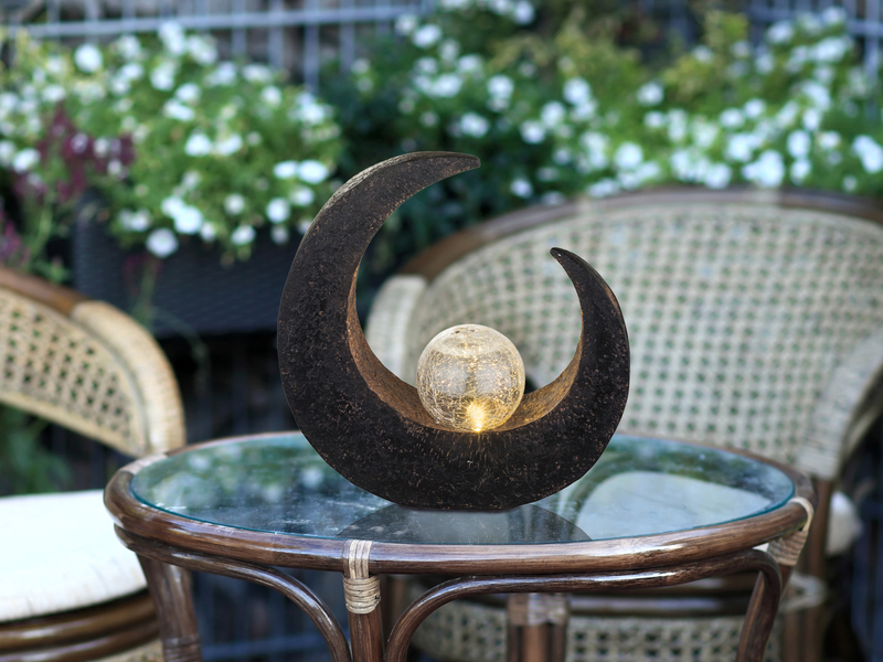 2er SET LED Solarleuchten Steinoptik mit Crackleglas, Höhe 30,5cm