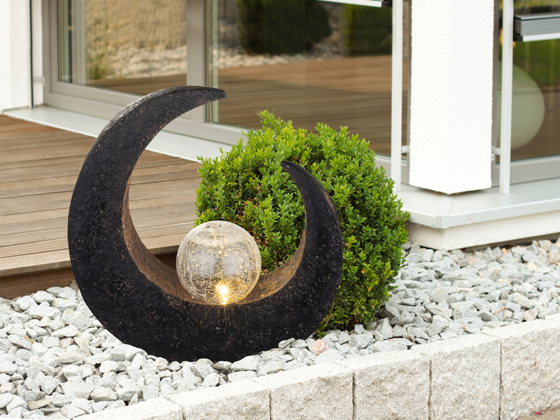 2er SET LED Solarleuchten Steinoptik mit Crackleglas, Höhe 30,5cm