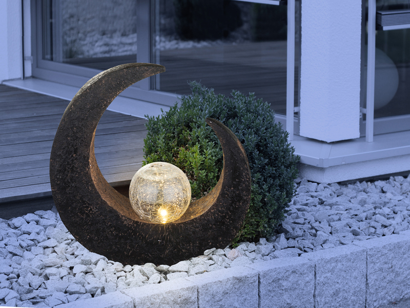 2er SET LED Solarleuchten Steinoptik mit Crackleglas, Höhe 30,5cm