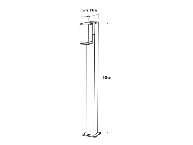 Moderne LED Pollerleuchte aus Aluminium, Höhe 100cm, Weiß