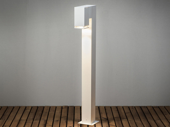 Moderne LED Pollerleuchte aus Aluminium, Höhe 100cm, Weiß