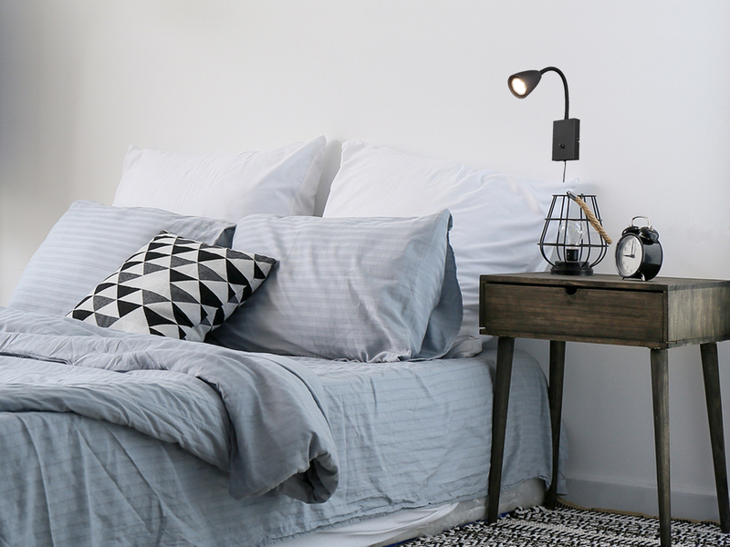 Flexible LED Leselampe, Wandleuchte mit Schalter & Stecker, Schwarz Höhe 23,5cm