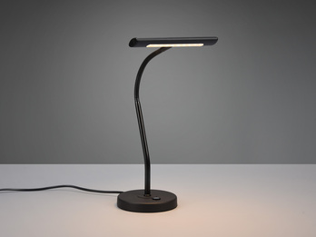 Flexible LED Schreibtischleuchte CURTIS Schwarz matt, 4-Stufen Dimmer