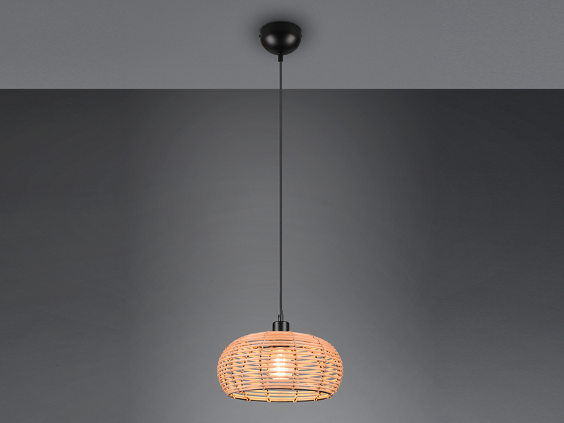 Pendelleuchte INGA 1-flammig Korbgeflecht aus Rattan, Ø 29cm