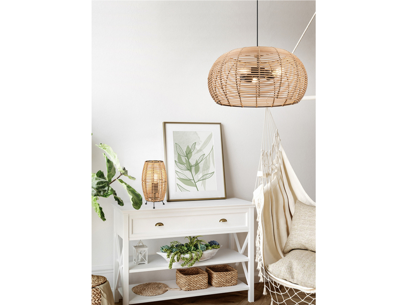 Pendelleuchte INGA 1-flammig Korbgeflecht aus Rattan, Ø 29cm