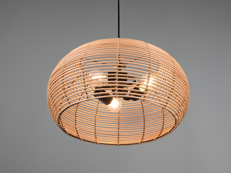 Pendelleuchte INGA Rattan Korbgeflecht 3 flammig groß, Ø 50cm
