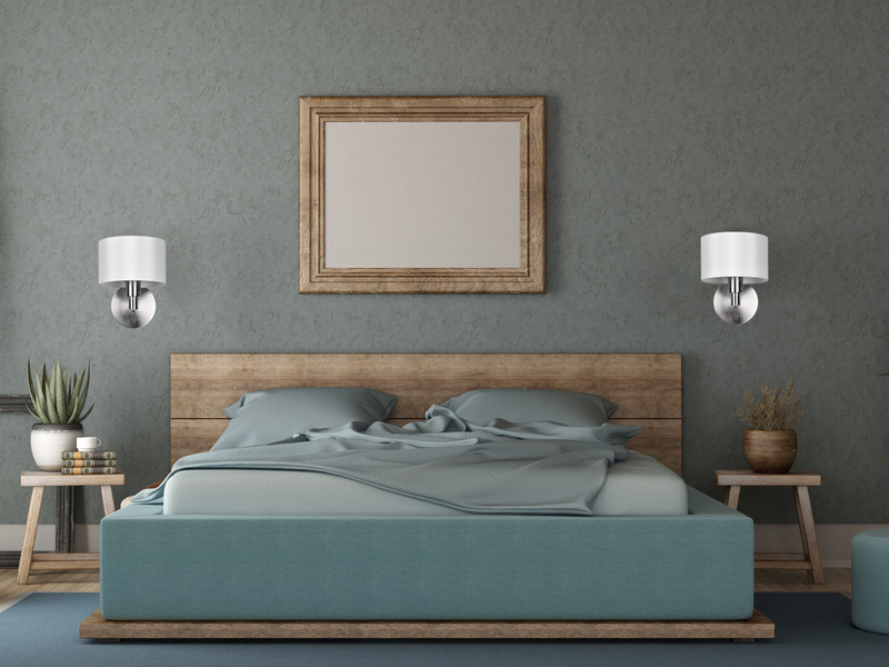 Kleine LED Wandleuchte Silber matt mit Schalter & Stoffschirm Weiß