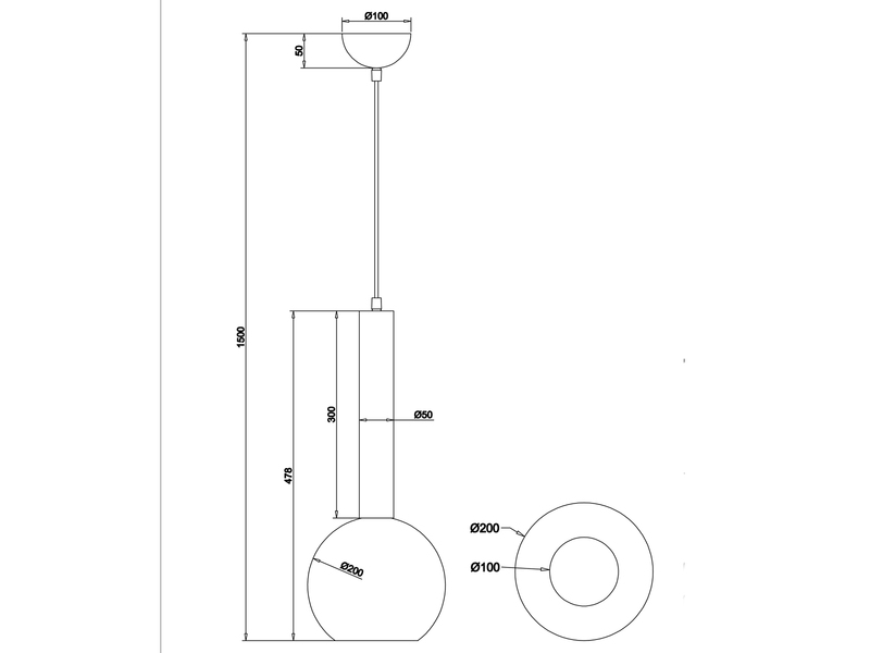 LED Pendelleuchte Industrial einflammig Rauchglas - Glaskugel Ø 20cm