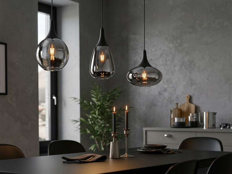 Pendelleuchte LUMINA 3-flammig Glas Chrom verspiegelt & Rauchglas Optik, B: 69cm