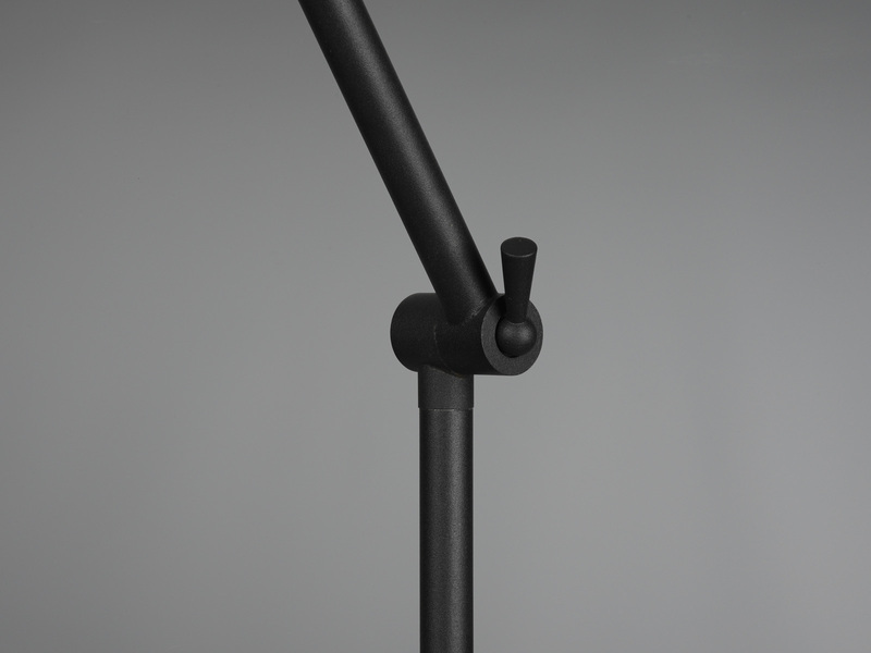 Stehleuchte ENZO mit Gelenk & Fußschalter in Schwarz - Höhe 150cm