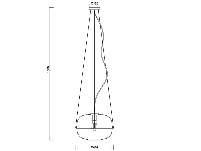 Pendelleuchte LORENA Industrial einflammig Rauchglas Optik, Ø 41cm