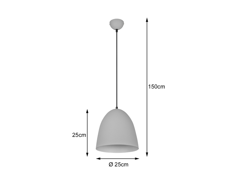 LED Pendelleuchte einflammig, Metall Grau, rund Ø 25cm