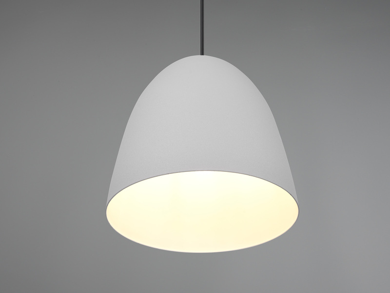 LED Pendelleuchte einflammig, Metall Grau, rund Ø 25cm