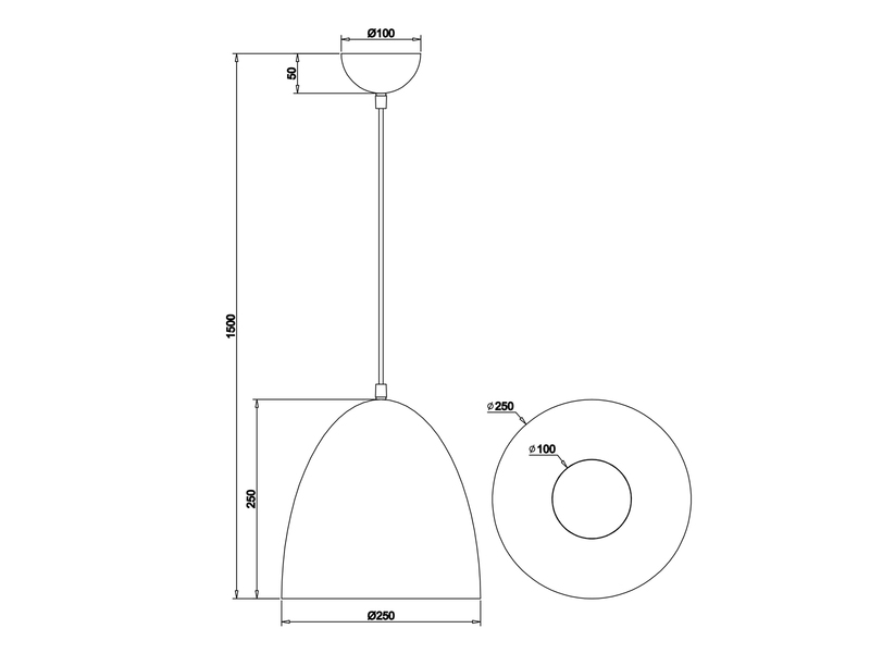 LED Pendelleuchte einflammig, Metall Grau, rund Ø 25cm