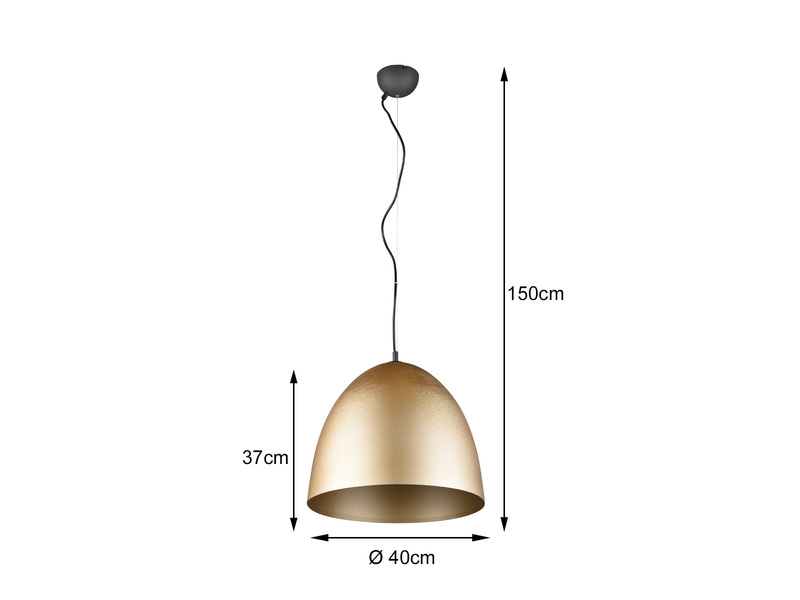 LED Pendelleuchte einflammig, Metall Messing, rund Ø 40cm