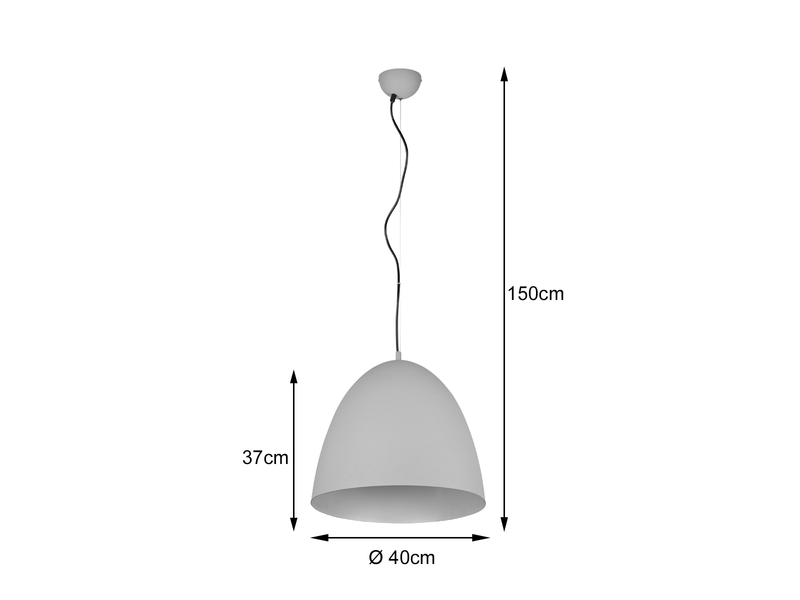 LED Pendelleuchte einflammig, Metall Grau, rund Ø 40cm
