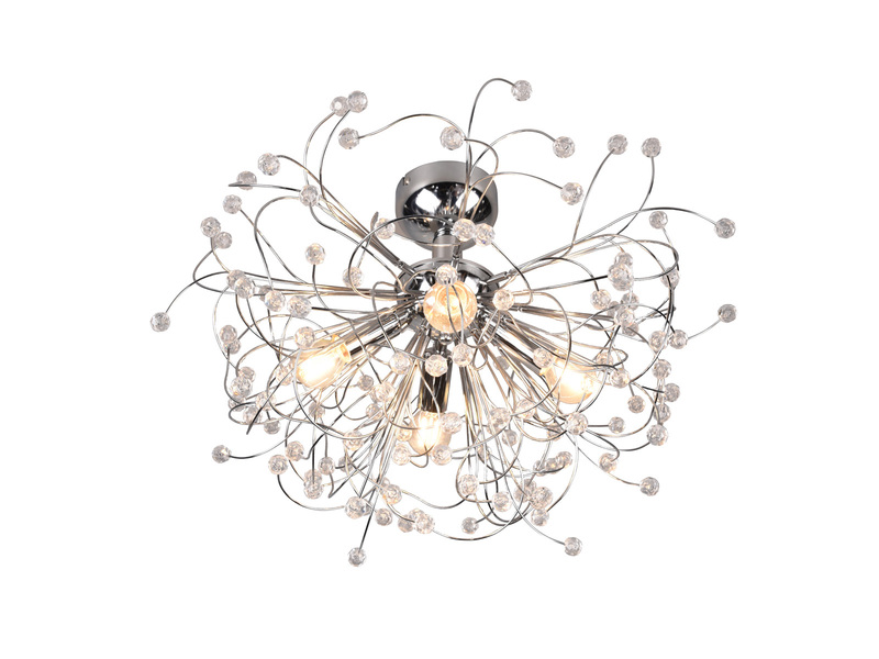 Deckenleuchte GLORIA Chrom mit Applikationen im Florentiner Stil - Ø 55cm