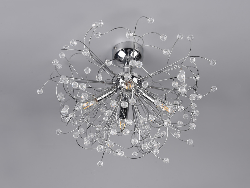 Deckenleuchte GLORIA Chrom mit Applikationen im Florentiner Stil - Ø 55cm