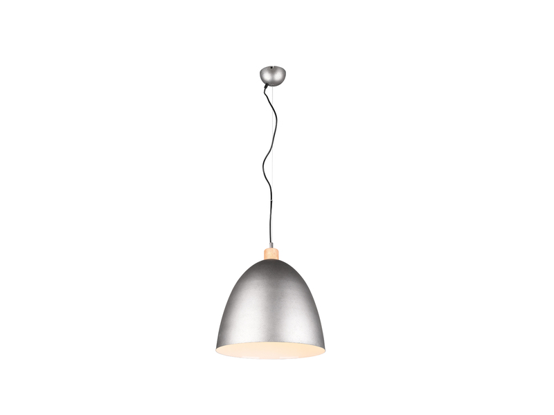 LED Pendelleuchte Lampenschirm Metall/Holz Silber Antik dimmbar Ø40cm