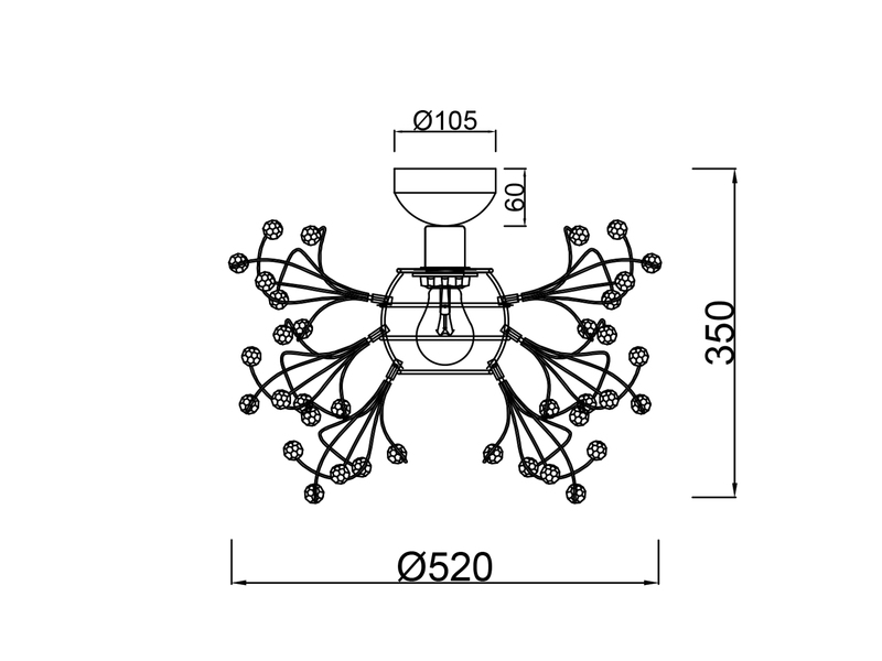 LED Deckenleuchte Messing mit Applikationen im Florentiner Stil - Ø 52cm