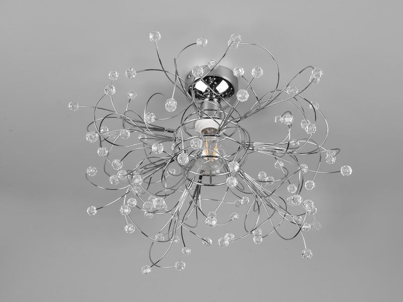 LED Deckenleuchte Chrom mit Applikationen im Florentiner Stil - Ø 52cm