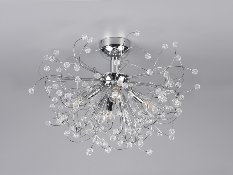 LED Deckenleuchte Chrom mit Applikationen im Florentiner Stil - Ø 55cm