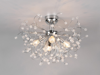 LED Deckenleuchte Chrom mit Applikationen im Florentiner Stil - Ø 55cm