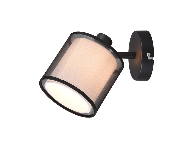LED Wandstrahler Organza 2-lagig Schwarz innen Weiß, Breite 12,5cm