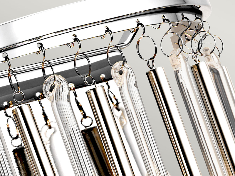 Elegante Wandleuchte PIPER mit filigranem Kristallglas Chrom, Höhe 31cm