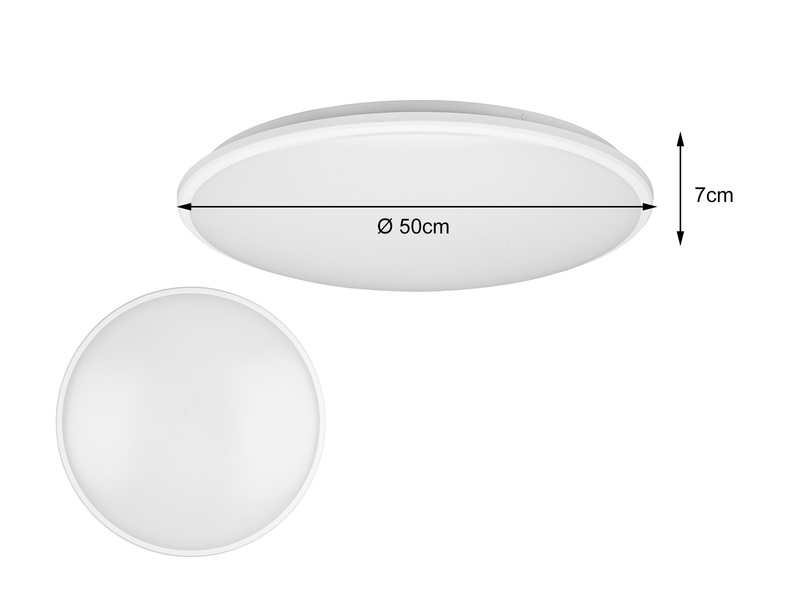 LED Deckenleuchte LIMBUS Weiß, 3 Stufen Dimmer, Neutralweiß - Ø50cm