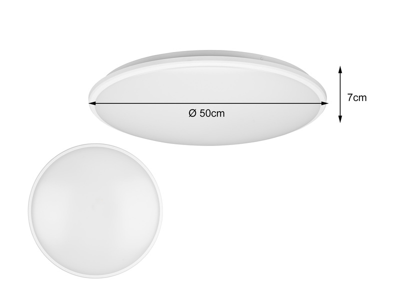 LED Deckenleuchte LIMBUS Weiß mit 3 Stufen Dimmer Neutralweiß, Ø 50cm
