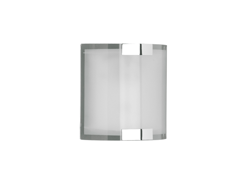 Flache Innen Wandleuchte DIVO mit Glas Lampenschirm Weiß, Höhe 20cm