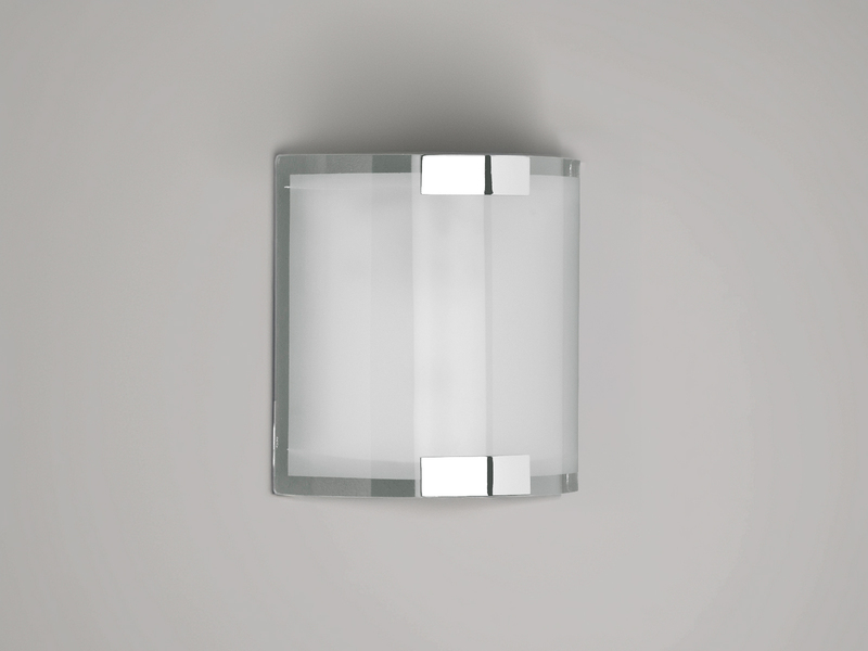 Flache Innen Wandleuchte DIVO mit Glas Lampenschirm Weiß, Höhe 20cm