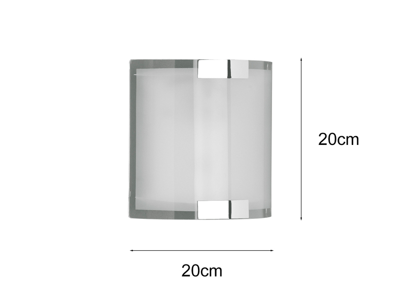 Flache Innen Wandleuchte DIVO mit Glas Lampenschirm Weiß, Höhe 20cm