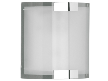 Wandleuchte DIVO, 1 x E14, 20 x 20cm, Glas matt, Halterung Chrom