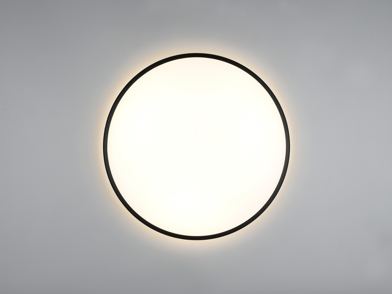 Flache LED Deckenleuchte LIMBUS Schwarz, dimmbar Ø 50cm