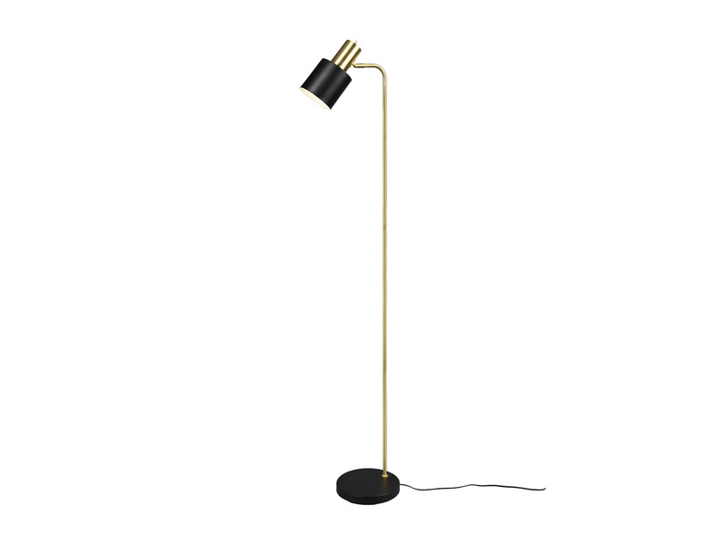 LED Stehleuchte Gold & Metallschirm Schwarz Höhe 154cm