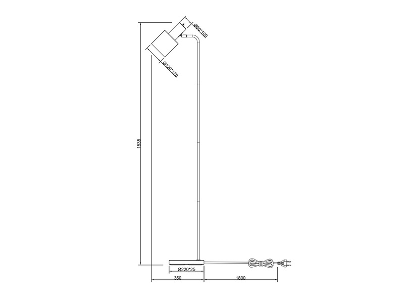 LED Stehleuchte Gold & Metallschirm Schwarz Höhe 154cm