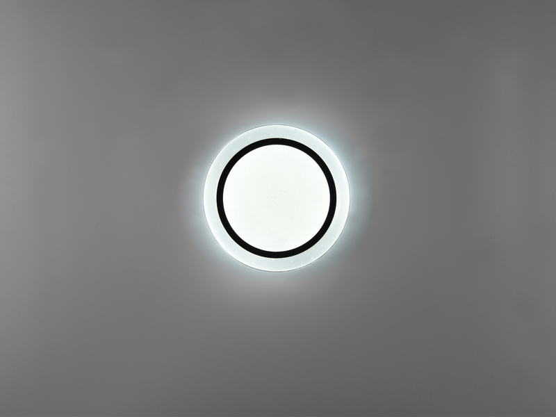 LED Deckenleuchte ATRIA Fernbedienung, dimmbar Sternenhimmel, Schwarz Ø27cm
