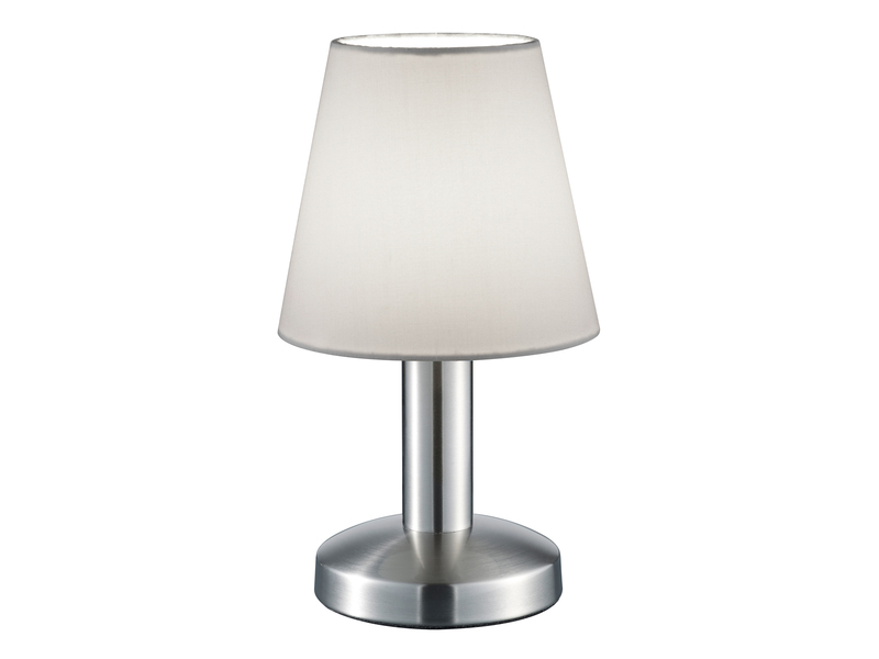 Tischlampe MATS II Stoff Lampenschirm Weiß Touchfunktion EIN/AUS, Höhe 24 cm