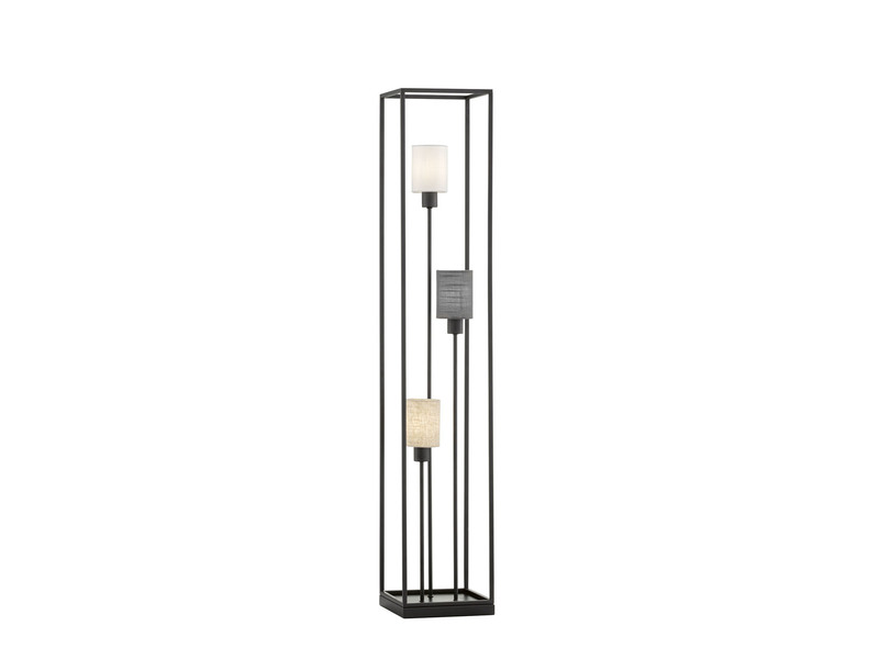 Stehlampe ISKO 3-flammig Stoffschirme mehrfarbig - Höhe 120cm