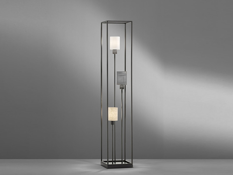 Stehlampe ISKO 3-flammig Stoffschirme mehrfarbig - Höhe 120cm