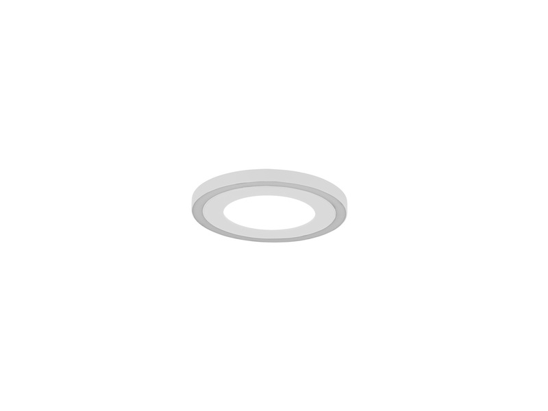 Flache LED Deckenleuchte CARUS Leuchtflächen getrennt schaltbar Weiß, Ø 20cm