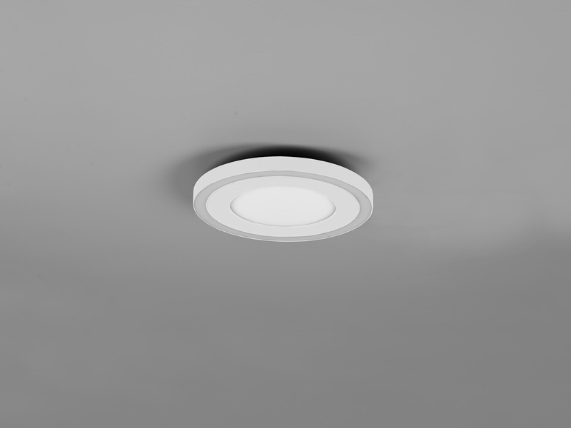 Flache LED Deckenleuchte CARUS Leuchtflächen getrennt schaltbar Weiß, Ø 20cm