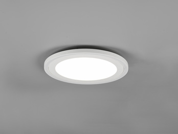 Flache LED Deckenleuchte CARUS Ø34cm Leuchtflächen getrennt schaltbar Weiß