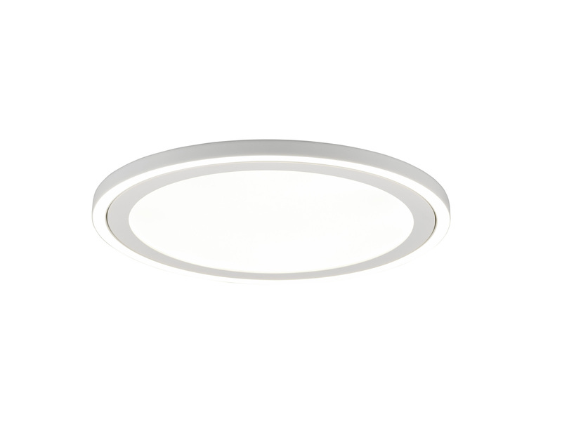 Flache LED Deckenleuchte CARUS Ø44cm Leuchtflächen getrennt schaltbar Weiß